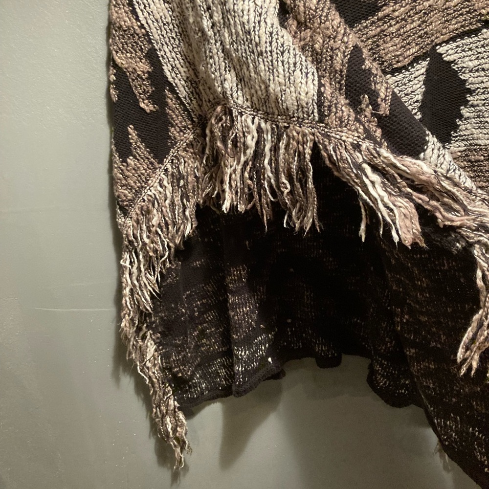 INC gray/brown/black size S/M poncho - Picture 4 of 5